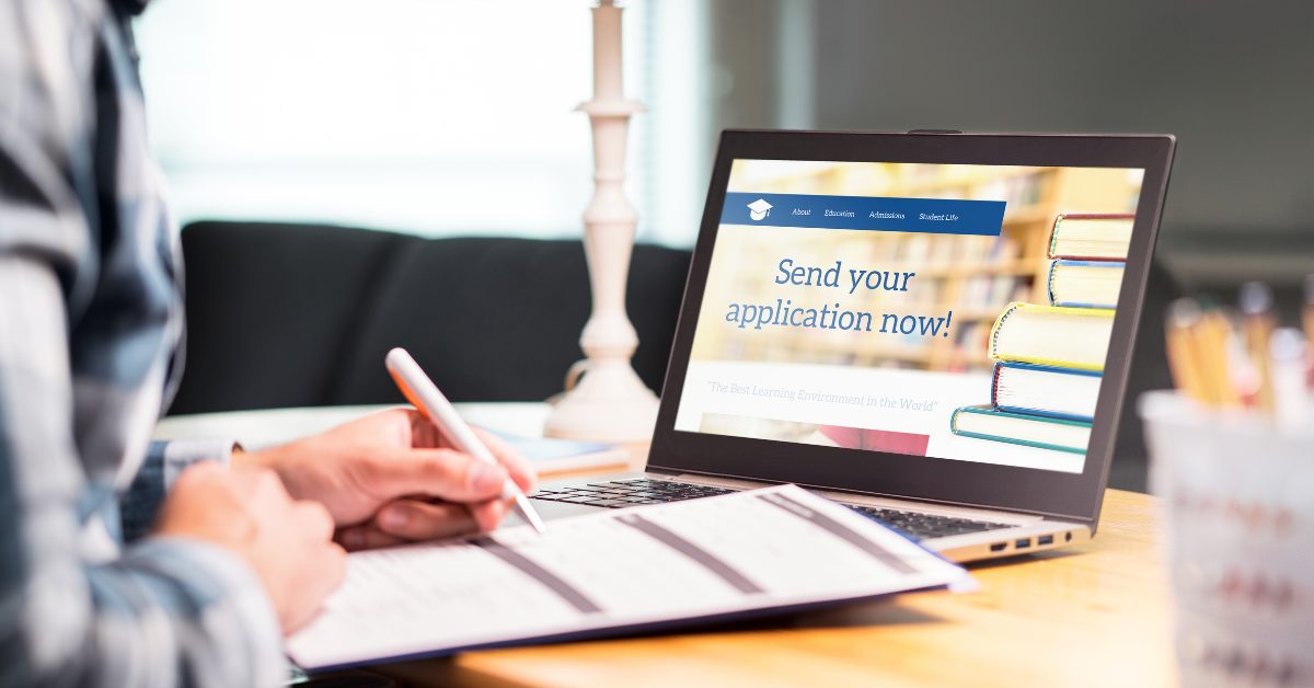 person filling out an application